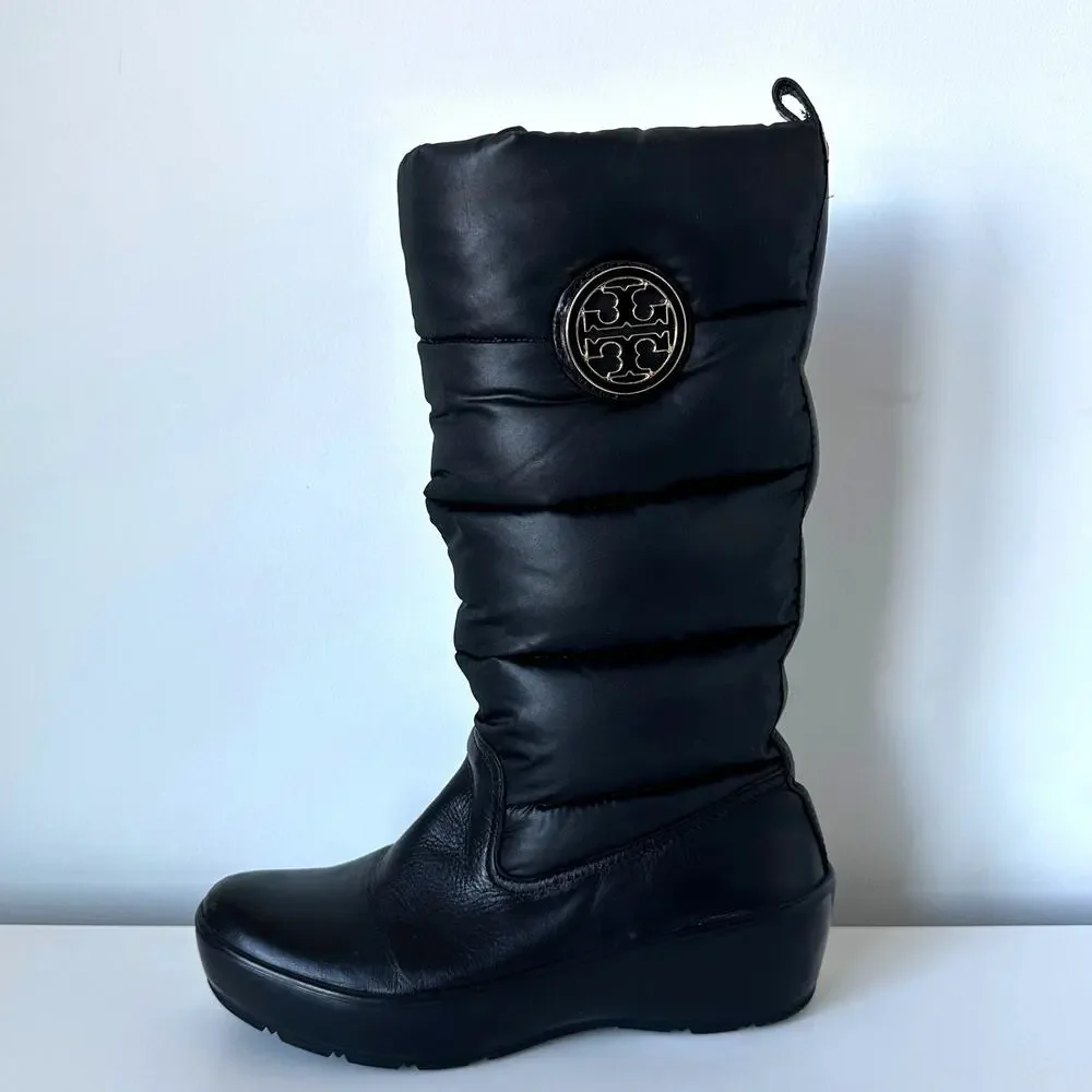Tory Burch Black Puffer Snow Boots 8M